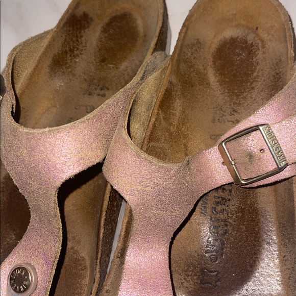 Birkenstock Gizeh Washed Metallic Pink Sandal Size 41 - Picture 3 of 6